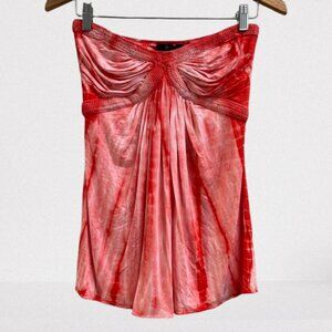Sky Women's Strapless Tie Dye Crochet Tunic‎ Top Pink Sexy NEW Medium